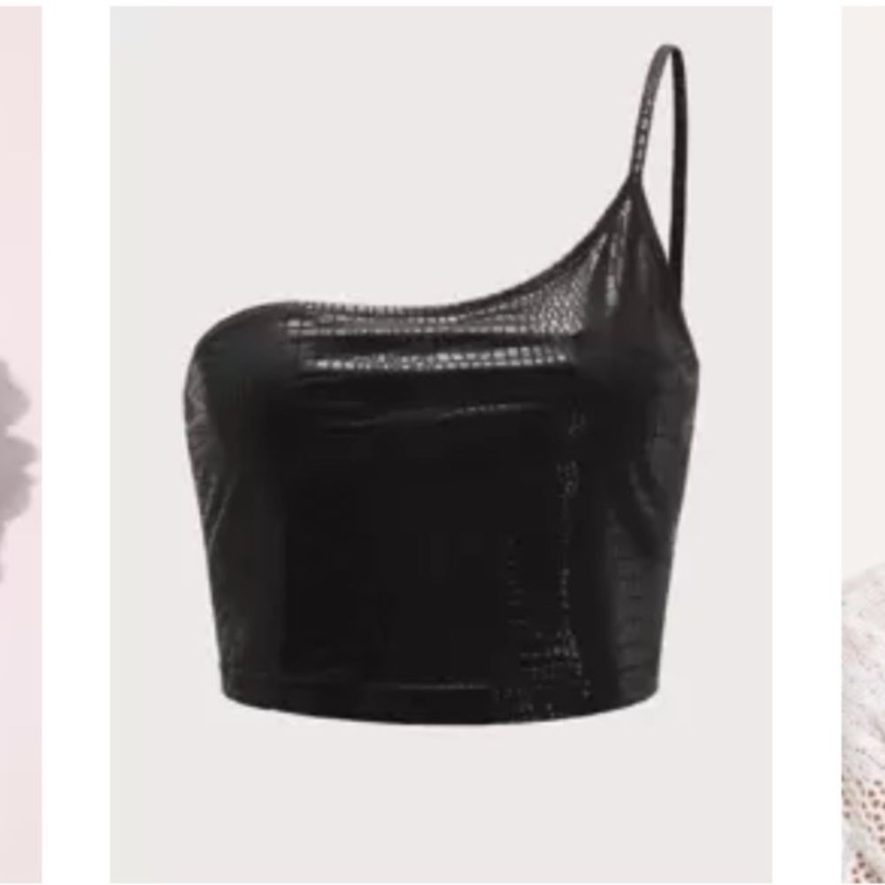 SHEIN Black One-Shoulder Top